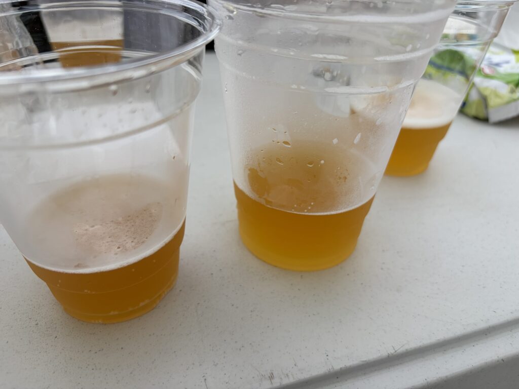 クラフトビアグランプリ2026でカップに入ったビール3杯